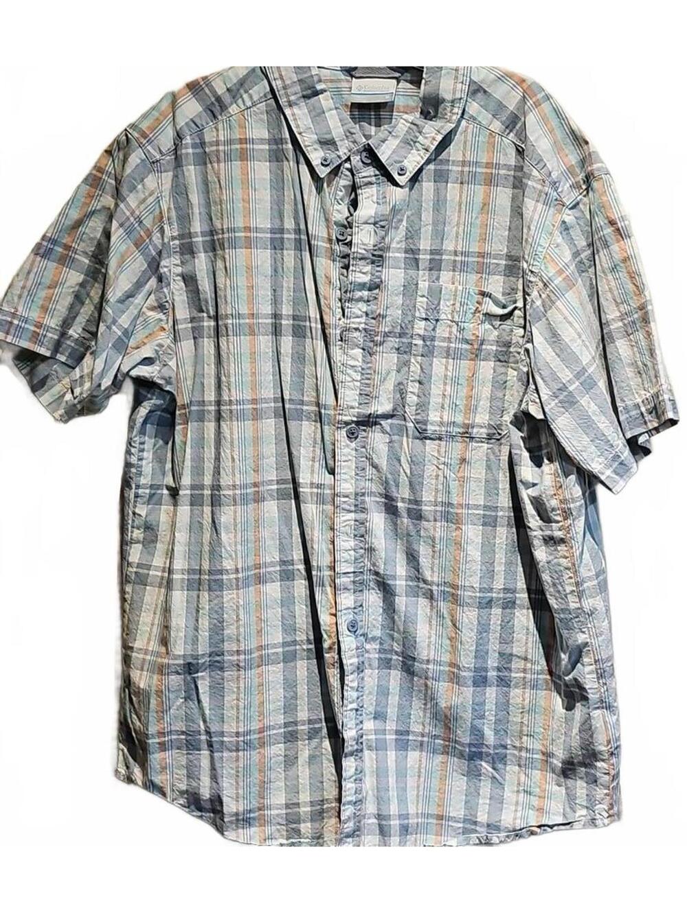 Columbia Plaid short sleeve button down size M